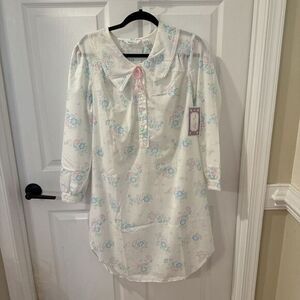 Vtg Lyn Anne‎ Nightgown Sz Med   Floral Cotton Blend CottageCore Grannycore